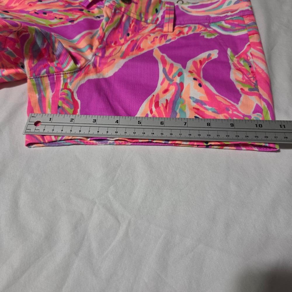 Lilly Pulitzer Callahan Shorts Pink Tropical Floral Cotton Dobby Womens Size 0 - Picture 13 of 14